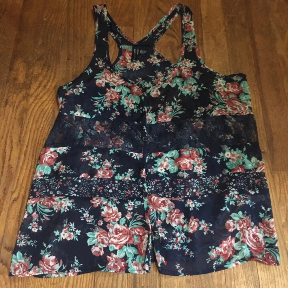 Full Tilt Chiffon Floral Tank